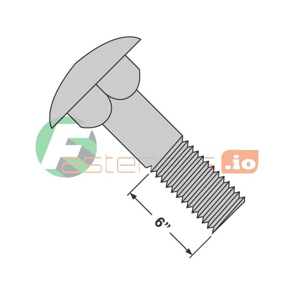 Newport Fasteners Carriage Bolt, 1/2"-13, 9 in L, Steel, Hot Dipped Galvanized, 25 PK 854333 - main